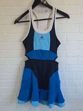 Adidas by Stella McCartney Navy and Light Blue Colorblock Tennis Dress